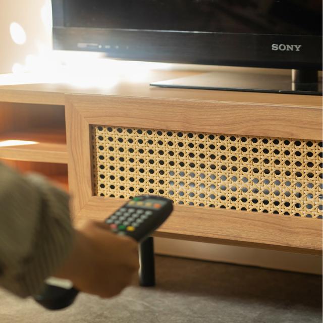 ナチュラルなラタン風素材が特徴のテレビ台＜120ローボード　マルシェ＞ 収納 お掃除ロボット対応 ラタン風素材使用 大人っぽい雰囲気 送料無料_7