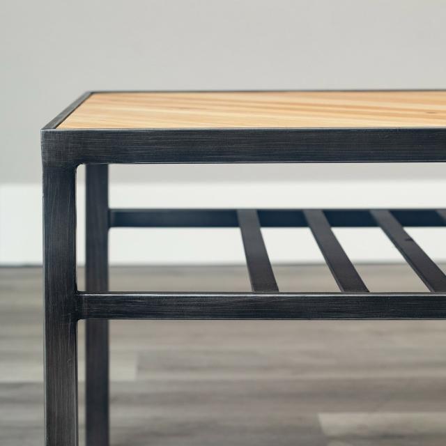ヴィンテージ風質感のアイアン×天然木センターテーブル＜トリニティ＞ 幅105×高さ39×奥行き55cm アイアンフレーム 天然木 カフェ風インテリア 送料無料_8