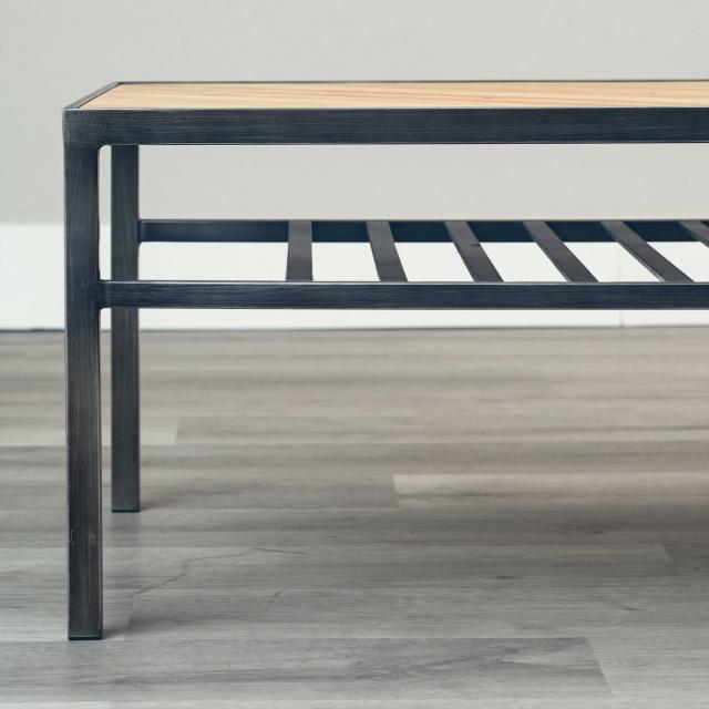ヴィンテージ風質感のアイアン×天然木センターテーブル＜トリニティ＞ 幅105×高さ39×奥行き55cm アイアンフレーム 天然木 カフェ風インテリア 送料無料_9