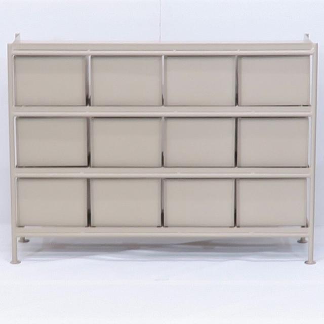 使うと雰囲気の良くなるスチールチェスト ベージュ 使うと雰囲気の良くなるスチールチェスト ienowa 横型12杯引出