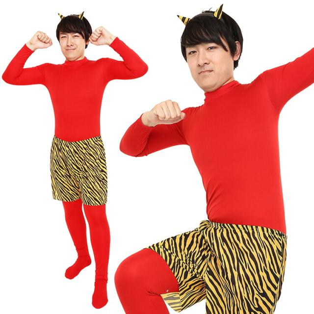 節分 コスプレ メンズ 角付き鬼パンツセット ■ おもしろい 面白い 豆まき 赤鬼 青鬼 オニ ツノ カチューシャ 男性用 コスチューム 衣装 仮装 コーデ ハロウィン パーティー 幼稚園 保育園 学校 施設 老人ホーム イベント 宴会 忘年会 二次会 出し物 余興