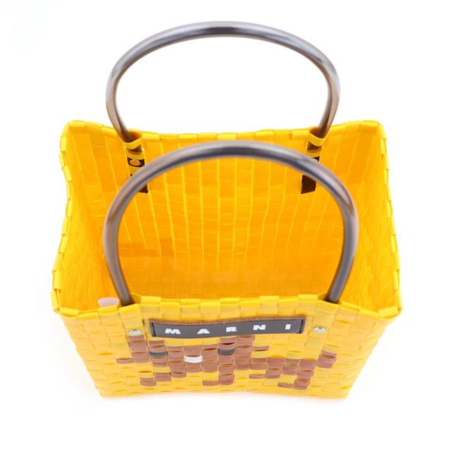 MARNI フラワーカフェ かごバッグ イエロー MARNI マルニ フラワーカフェ ピクニックバッグ ミニ イエロー 黄