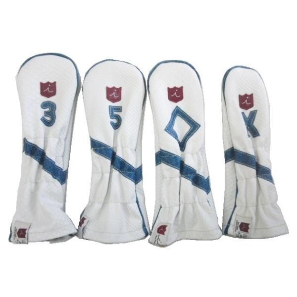 iliac Golf  Chalk Boa/Teal Boa FW.HY.UT Head Cover Green/ Pure White イリアックロイヤルフェアウェイ.ハイブリッド.ユーティリティヘッドカバー