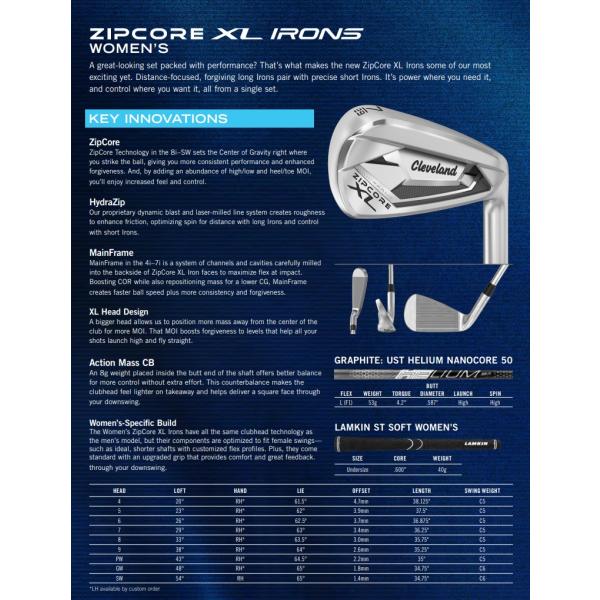 レフティモデル Cleveland Golf Women's ZipCore XL Iron