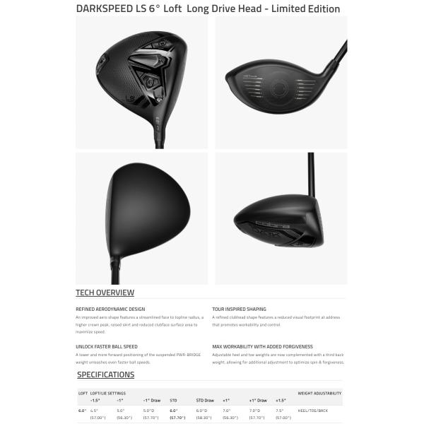 限定モデル！【ロフト 6.0°】Cobra Golf Darkspeed LS 6° Loft Long
