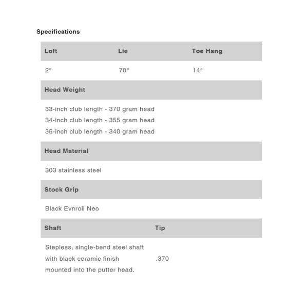 Evnroll Neo Classic ER8 Black Putter イーブンロール ネオ クラシック ER8 ブラック パター