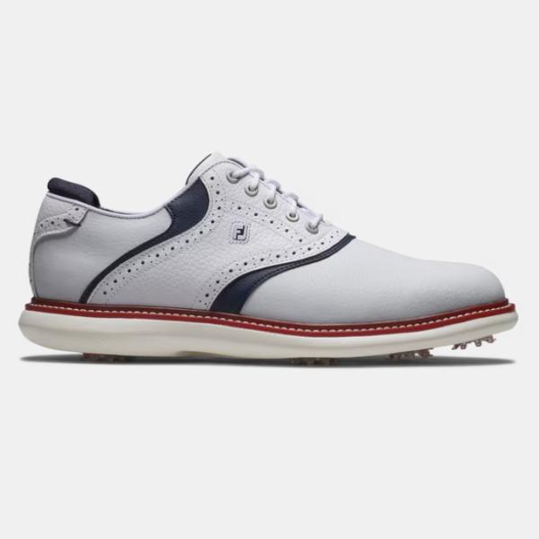 FootJoy Traditions Golf Shoes - White / Blue / Red フットジョイ トラディションズ ゴルフ シューズ 57958