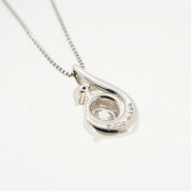 【jt095】 ネックレス Pt850 プラチナ Pt900 プラチナ ダイヤモンド 0.302ct/0.01ct 未使用【中古】レディース_1