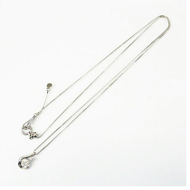 【jt095】 ネックレス Pt850 プラチナ Pt900 プラチナ ダイヤモンド 0.302ct/0.01ct 未使用【中古】レディース_2