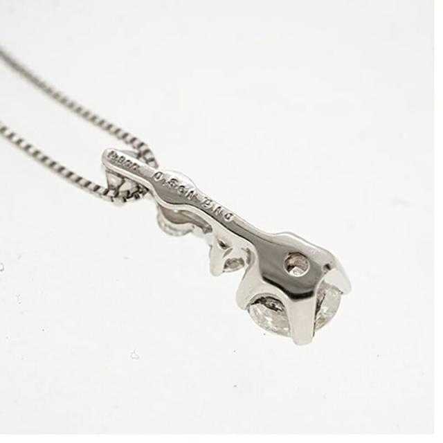 【ju128】 ネックレス 三連ダイヤ Pt850 プラチナ ダイヤモンド 0.361ct 未使用【中古】レディース