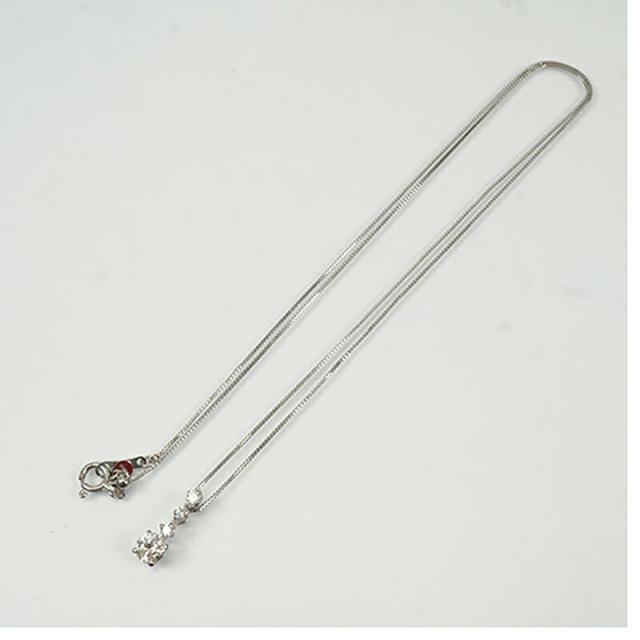 【ju128】 ネックレス 三連ダイヤ Pt850 プラチナ ダイヤモンド 0.361ct 未使用【中古】レディース