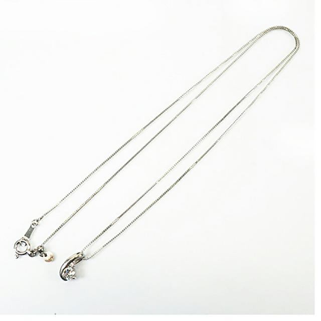 【ju145】 ネックレス Pt850 プラチナ ダイヤモンド 0.228ct/0.01ct 未使用【中古】レディース_2