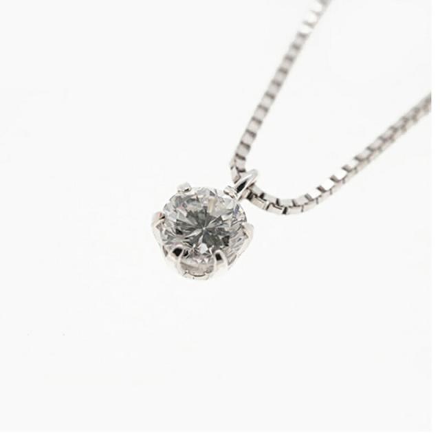 【ju171】 ネックレス 一粒ダイヤ K18WG ホワイトゴールド ダイヤモンド 0.21ct 未使用【中古】レディース