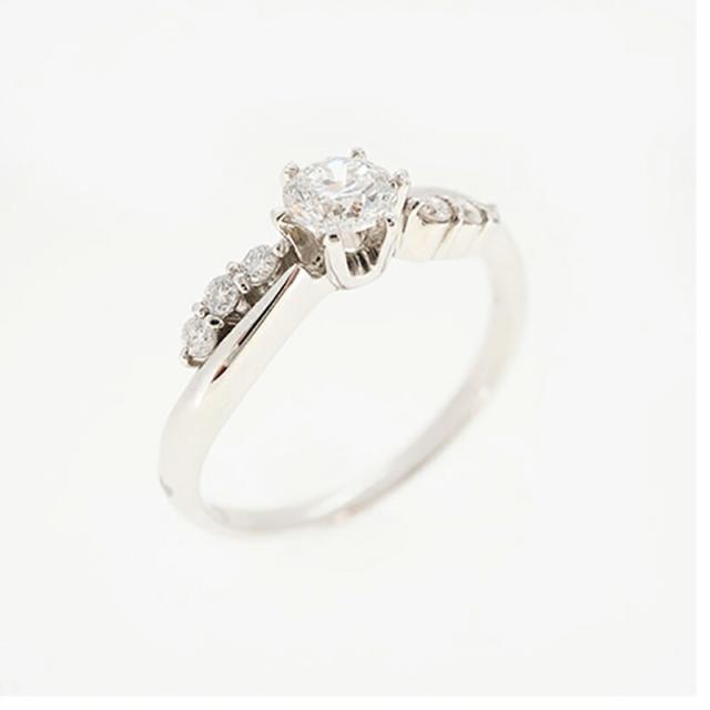 【ju183】 リング パヴェ Pt900 プラチナ ダイヤモンド 0.1ct 11号 未使用【中古】レディース