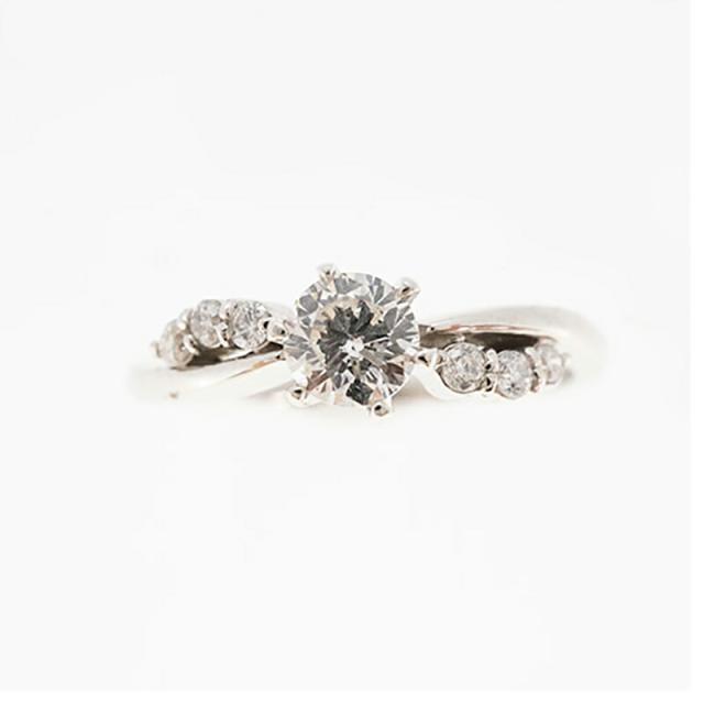 【ju184】 リング 一粒ダイヤ Pt900 プラチナ ダイヤモンド 0.342ct 11号 未使用【中古】レディース_1