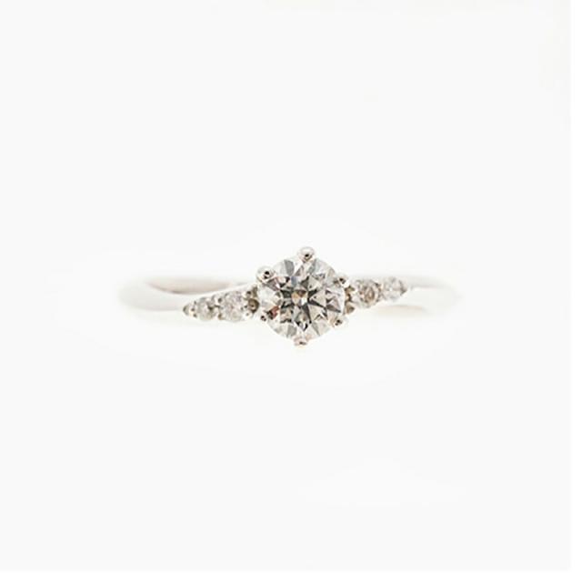 【ju198】 リング Pt900 プラチナ ダイヤモンド 0.24ct/0.04ct 11号 未使用【中古】レディース_1