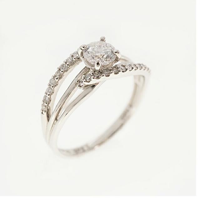 ju281】 リング Pt900 プラチナ ダイヤモンド 0.34ct/0.10ct 11号 未 