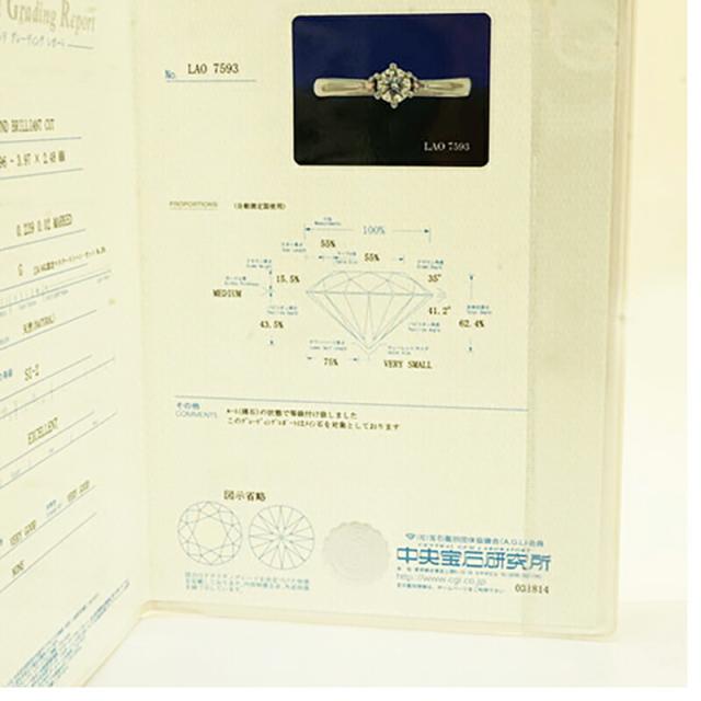 【ju325】 リング Pt900 プラチナ ダイヤモンド 0.239ct/0.02ct 10.5号 未使用【中古】レディース_9