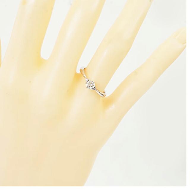 【ju325】 リング Pt900 プラチナ ダイヤモンド 0.239ct/0.02ct 10.5号 未使用【中古】レディース_5