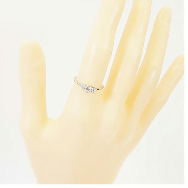 【ju329】 リング Pt900 プラチナ ダイヤモンド 0.241ct/0.10ct 11.5号 未使用【中古】レディース_5