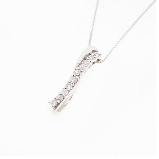 【jv362】 ネックレス Pt950 プラチナ ダイヤモンド 0.1ct 未使用【中古】レディース