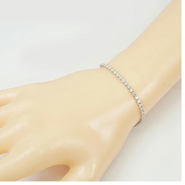 【jv405】 ブレスレット テニスブレスレット Pt850 プラチナ ダイヤモンド 2ct 未使用【中古】レディース_7