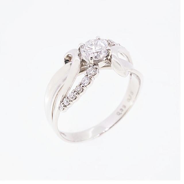 【jv434】 リング Pt900 プラチナ ダイヤモンド 0.39ct/0.15ct 12.5号 未使用【中古】レディース