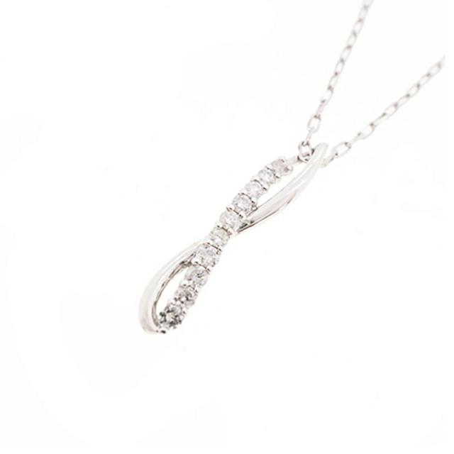 【jv441】 ネックレス Pt950 プラチナ ダイヤモンド 0.1ct 未使用【中古】レディース
