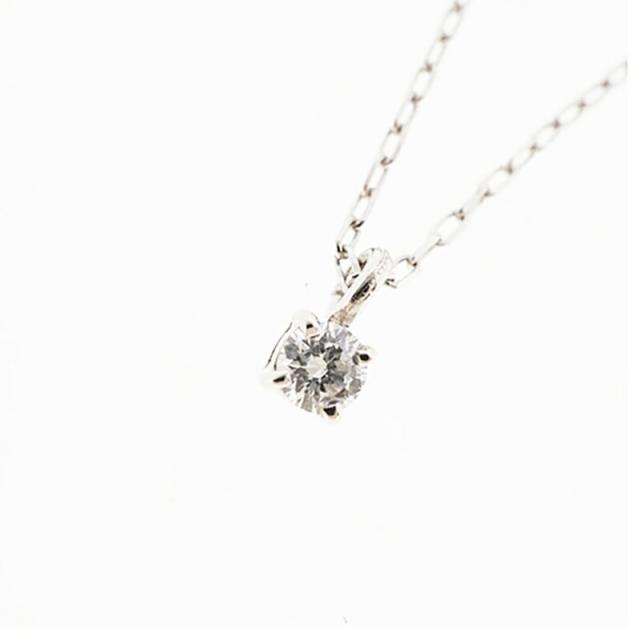 【jv455】 ネックレス Pt950 プラチナ ダイヤモンド 0.1ct 未使用【中古】レディース