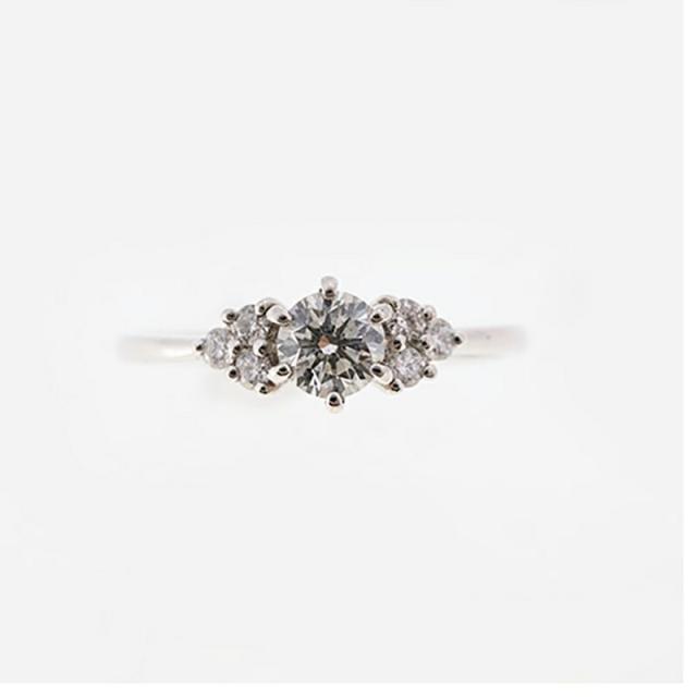 jv486】 リング Pt900 プラチナ ダイヤモンド 0.241ct/0.1ct 10.5号 未