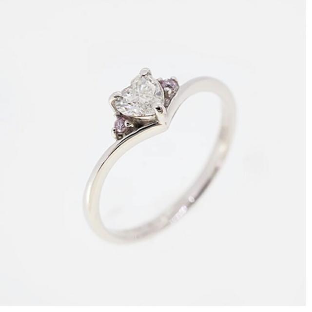 jv489】 リング Pt900 プラチナ ダイヤモンド 0.241ct/0.10ct 11号 未 