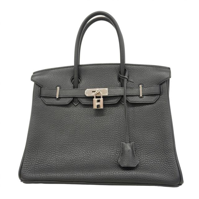 ★SALE【5id4162-g-h】エルメス ハンドバッグ バーキン30 トゴ ブラック シルバー金具 □H刻印【中古】レディース