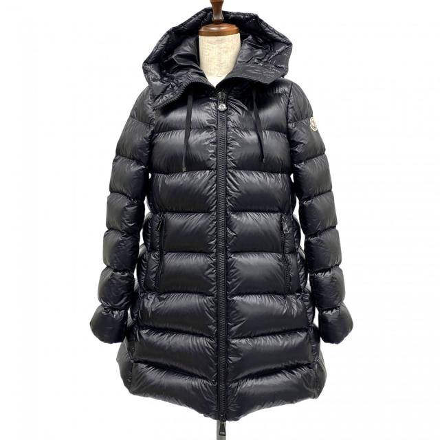 【5apo0015】モンクレール ダウンコート 1 ブラック ナイロン ダウン フェザー A20934931949　53052【中古】レディース