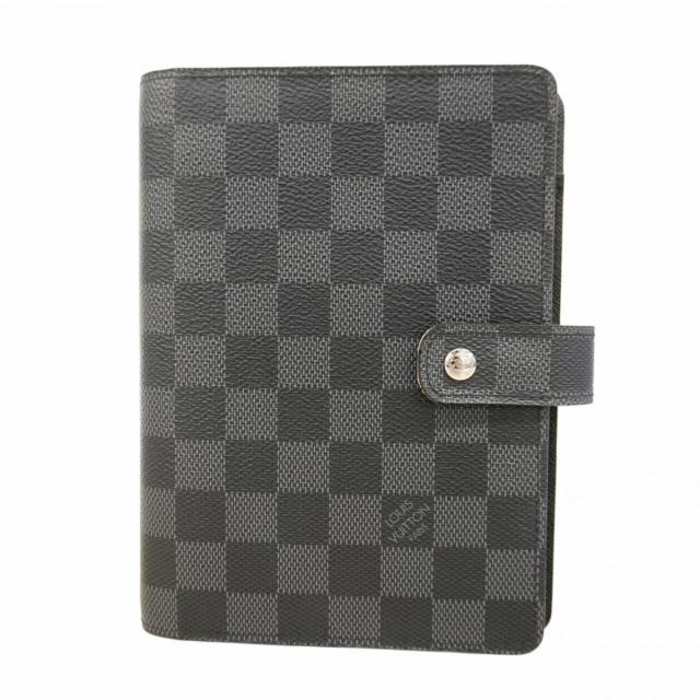 【6bd5612-k】ルイヴィトン 手帳カバー ダミエ・グラフィット アジェンダMM R20242 ブラック グレー【中古】メンズ