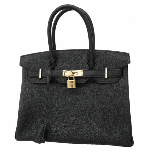 ★SALE【6ea0156-e-g】エルメス ハンドバック 赤ちょうちんキン30 トゴ 黒いこと 三鞭酒ゴールド金具 K目じるし【中古】レディース