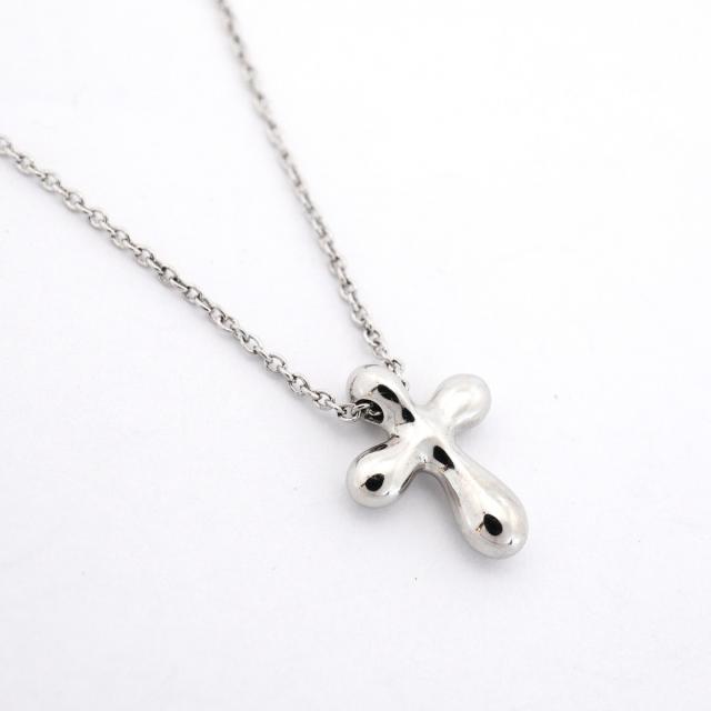 ★最終価格★SALE【6jdb1003】ティファニー ネックレス スモールクロス 5PD Pt950 プラチナ ダイヤモンド【中古】レディース_1