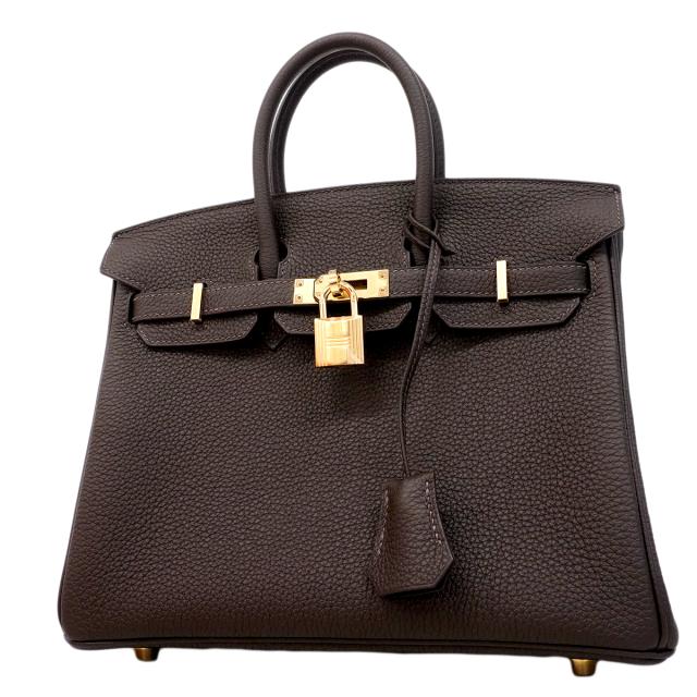 【6fa1798-g】エルメス ハンドバック 赤ちょうちんキン25 トゴ べブラン 三鞭酒ゴールド金具 K目じるし【中古】レディース