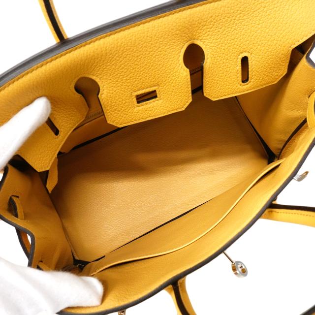 【6fb2953-g】エルメス ハンドバック 赤ちょうちんキン25 トゴ パイユ しろがね色金具 G目じるし【中古】レディース