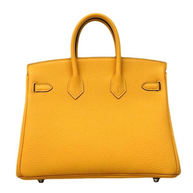 【6fb2953-g】エルメス ハンドバック 赤ちょうちんキン25 トゴ パイユ しろがね色金具 G目じるし【中古】レディース