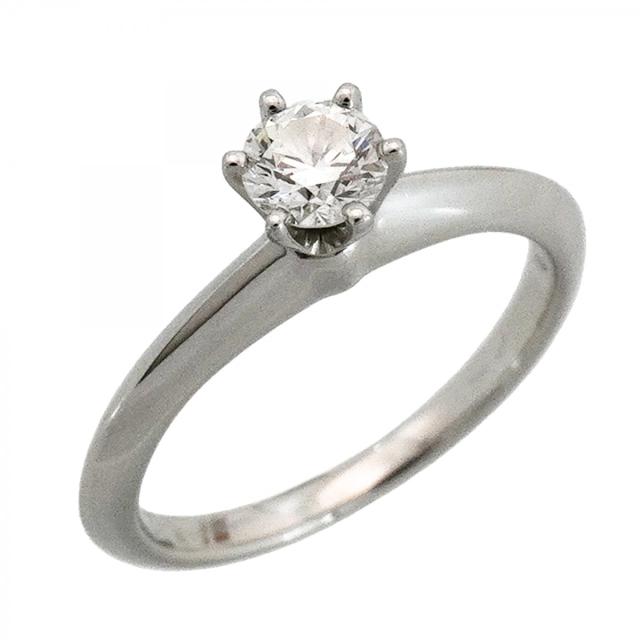 【6jfb0161】ティファニー リング ソリティア 1PD Pt950 プラチナ ダイヤモンド 0.27ct 6.5号【中古】レディース