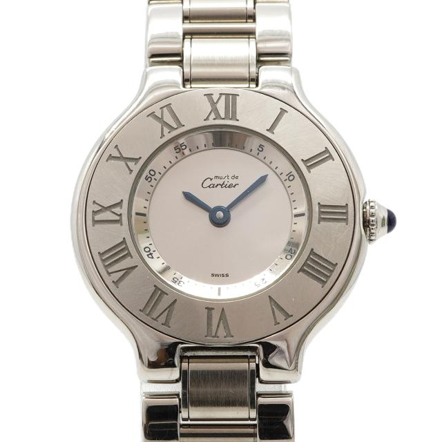 【6wfb0129】カルティエ マスト21 SM W10109T2 シルバー文字盤【中古】腕時計 レディース