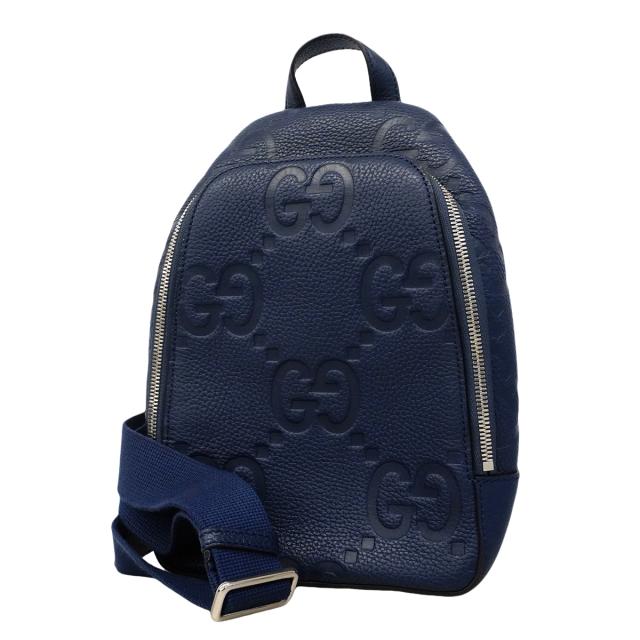 【6gc3210-k】グッチ ボディバッグ ジャンボGG 766937 レザー ブルー シルバー金具【中古】メンズ 74,173円