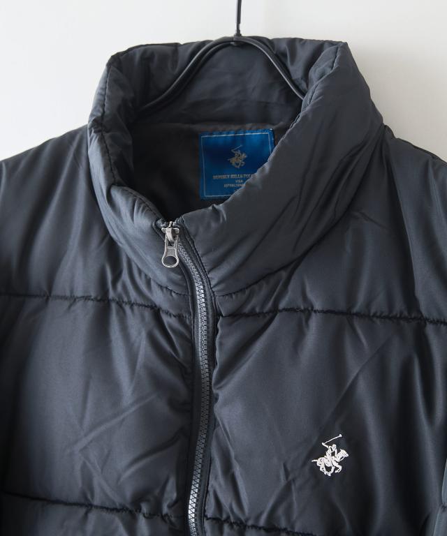 ビバリーヒルズポロクラブ ネイビー キルティング ダウンジャケット 3ｌ BEVERLY HILLS POLO CLUB&frasl;ビバリーヒルズポロクラブ 別注 襟