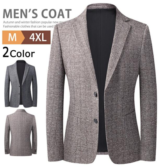 ジャケット テーラードジャケット メンズ ビジネス ブレザー スーツ コート ウールコート フォーマルジャケット 2つボタン オフィス カジュアル おしゃれ フォーマルジャケット ゴルフウェア アウター ブルゾン 通勤 通学 出張 結婚式 紳士 旅行 秋冬