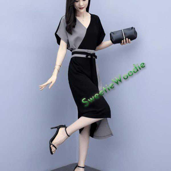 ワンピース レディース 40代 きれいめ 夏 膝丈ワンピース 半袖 シフォン Vネック パーティードレス 韓国風 オシャレ ゆったり 通勤 大人 OL 上品 着痩せ 新品