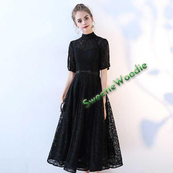 パーティードレス 大きいサイズ ロング丈 結婚式 40代 袖あり 半袖 フォーマルドレス レースワンピース お呼ばれ 二次会 披露宴 謝恩会 黒 上品 おしゃれ 大人