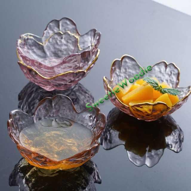 4個セット 桜 クリア かわいい 食器 小皿 お皿 洋食器 セット ガラス