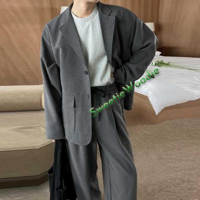 セットアップ メンズ スーツ メンズファッション 秋 冬 秋服 冬服 上下 テーラードジャケット 上下セット カジュアルセットアップ テーパードパンツ ストレッチ ブラック ベージュ チャコール グレー グレージュ ネイビー ブラウン ブルー ポリエステル 綿_2