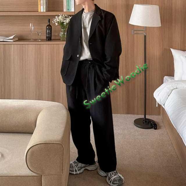 セットアップ メンズ スーツ メンズファッション 秋 冬 秋服 冬服 上下 テーラードジャケット 上下セット カジュアルセットアップ テーパードパンツ ストレッチ ブラック ベージュ チャコール グレー グレージュ ネイビー ブラウン ブルー ポリエステル 綿_3