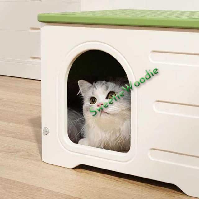 猫ハウス ペットハウス 野良猫ハウス 犬小屋 耐重 通気性 防寒 雨よけ キャットハウス 屋外猫ハウス 小型犬 猫 屋外 防風 換気 組立簡単 洗え 四季通用 四季通用 多目的スツール 北欧風 おしゃれ_2